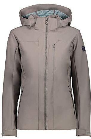 CMP Veste Softshell à Capuche pour Femme avec Fermeture Éclair Marron Coupe-Vent, P621 Tortora, 38/S