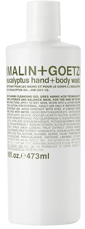 MALIN+GOETZ Eucalyptus Hand + Body Wash, Foaming Gel Cleanser, 16 fl oz