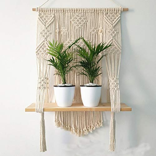 YOUNICER Nordischen Stil Quaste Tapisserie Makramee Wandbehang Pflanzenhalter Blumentopf Quaste Korb Hause Wandbehang Dekoration Boho Deko