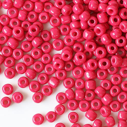 Tibaoffy Rose Rouge Perles de verre de Taille 6/0 4 mm pour la fabrication de bijoux (Total Environ 100g Environ 1200pcs)