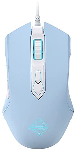 LexonElec AJ52 Mouse Gaming, Mouse da Gioco Cablato USB con Illuminazione Rainbow, DPI a Livello 7 Regolabile, Lightweight PC Gaming Mice con 7 Pulsanti, Wired Optical USB Mice per Windows/Mac - Blu