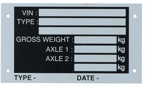 AB Tools Placa de chasis para remolque en blanco y de peso de 115 mm x 65 mm que se adapta a Ifor Williams