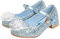 KANDEMY Mädchen Kristall Elsa Schuhe mit Absatz Glitzer Prinzessin Schuhe mit Pailletten Kinder Sandalen Eiskönigin für Halloween Fest Fasching Geburtstag Party Blau 32