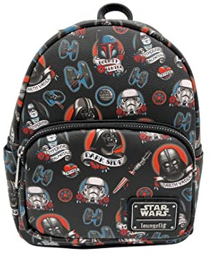 Loungefly Disney Star Wars Darkside Tattoo All Over Print Mini-Tasche, Bunt
