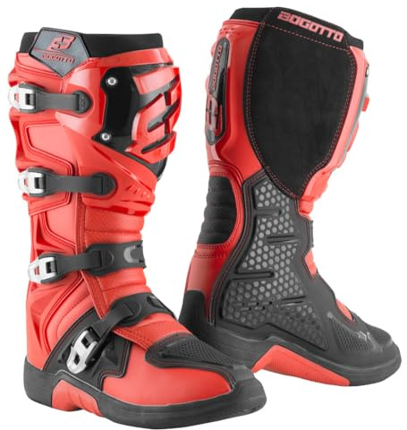 Bogotto MX-6 Motocross Stiefel, rot/schwarz, 45