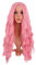 MapofBeauty 28 Zoll/70 cm Länge Wavy Synthetische Faser Lockige Haarfasern Ersatz Perücke für Partys Cosplay Täglich Perücke (Hell Rosa)