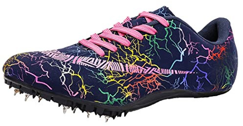 Zapatillas De Atletismo para Hombre Y Mujer, Zapatillas Ligeras con Pinchos para Correr para Salto De Altura, Salto De Longitud, Sprint,D,38 EU