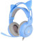 Casque de Jeu Cat Ear, Pilotes 50 MM, Conception D'oreille Surround, Prise Microphone Antibruit, Casque de Jeu avec Prise USB et Prise 3,5 MM, Microphone Muet 20 HZ 20 KHZ pour PC Portable(Bleu)