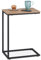 Relaxdays Beistelltisch in C-Form, HBT 60 x 30 x 45 cm, Sesseltisch zum Unterschieben, Metall & Holzoptik, schwarz/braun