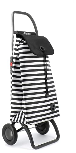 Klappbarer Einkaufstrolley Rolser I-Max Marina 2 Räder - Schwarz-Weiß