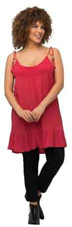 Ulla Popken Damen große Größen Übergrößen Plus Size Top, Stickerei, A-Linie, Rundhals, Rüsche, ärmellos 817169