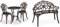 Relaxdays Gartenmöbel Set 3-teilig &, Bronze Gartenbank, 2 Sitzer, Rosen, Terrasse, Balkon, Alu & Gusseisen, antike Sitzbank, HBT: 78 x 99 x 52 cm, Gußeisen, schwarz