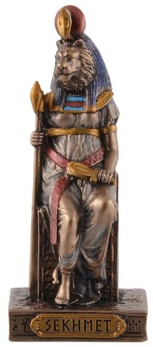 Ägyptische Göttin Sekhmet, Miniatur, bronzef./coloriert