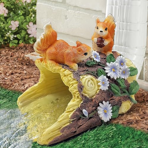 Euiroet Eichhörnchen-Dachrinnen-Fallauslauf-Verlängerungsstatue, Gartentier-Dekoration, Dachrinnenverlängerung, Spritzblock, umweltfreundliches Harz, Outdoor-Dekor-Skulptur, Dachrinnenumlenker, Regen,