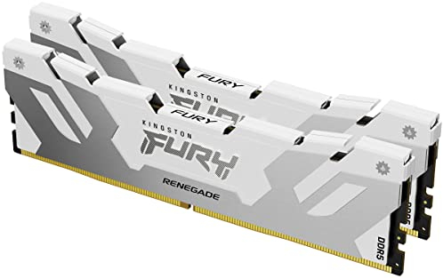 Kingston FURY Renegade DDR5 Argent/Blanc XMP 32Go (2x16Go) 8000MT/s CL38 DIMM Mémoire pour PC de Gamer Kit de 2 - KF580C38RWK2-32