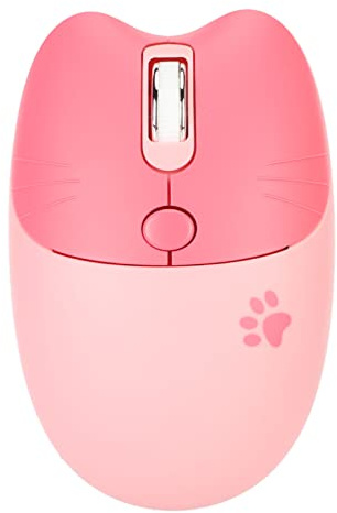 Vbestlife Mouse Wireless Ottico 2.4G Silenzioso Gatto Carino con Ricevitore USB, 3 Livelli DPI Regolabili, Uso Silenzioso, per Computer Portatile PC Desktop (Rosa)