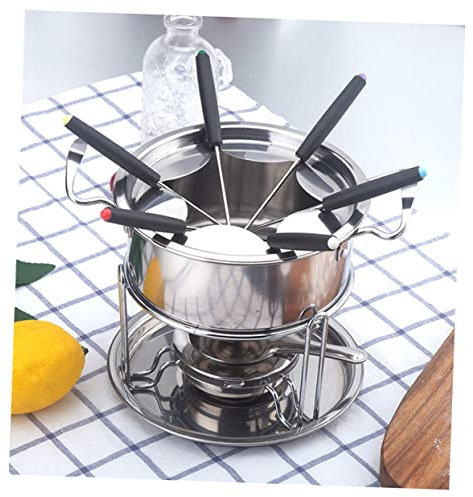 LIFKOME Electric Fondue Set Melting Pot Set Cheese Fondue Kit Chocolate Fountain Accessories Stainless Steel