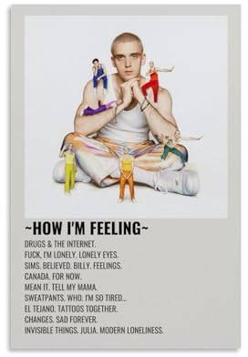 KOLEV Lauv Poster, Motiv: How I'm Feeling, dekoratives Gemälde, Leinwand, Wandposter und Kunstdruck, moderne Familienschlafzimmer-Dekoration, Poster, 60 x 90 cm