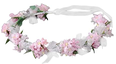 DOITOOL Blumengirlande blumenmädchen haarschmuck abschließbarer Koffer Kinder Girlande Stirnband Haargummis Blumenkranz Haarkranz Hochzeit Kopfbedeckung Haarring Braut