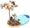 PRETYZOOM Sprühinsel Am Meer Quarzkristall-geldbaum Feengarten Ornament Feng-Shui-Statue Schreibtischdekoration Kristalle Steine ​​Baum Aquarium-Ornamente Harz Baumschmuck Glas Strand