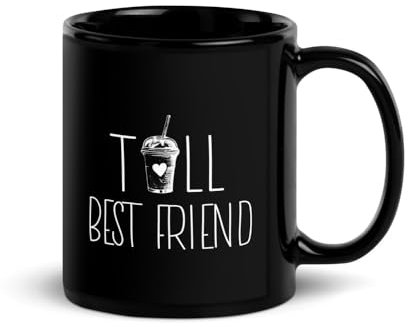 Teegarb Letter Blanket Mug noir brillant avec inscription « Best Friend » « Best Ami »