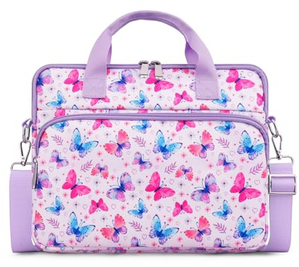 TiMOVO Funda para Tableta 12,5 Pulgadas, Bolsa Protectora para Tablet para Infantil, Funda para Tableta con Bandolera, Bolsa para Tableta Portátil para Fire Tablet, Kindle, iPad, Mariposa