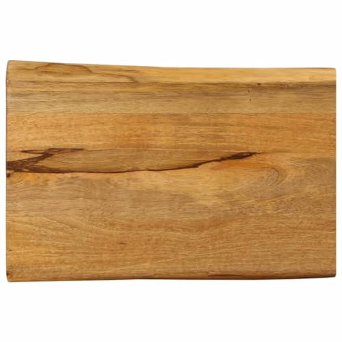 vidaXL Tischplatte, Holzplatte mit Baumkante, Massivholzplatte für Esstisch Couchtisch, Ersatztischplatte, 60x40x3,8cm Massivholz Mango