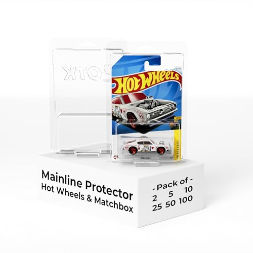 ONETHEKING OTK Mainline Protector Case for Hot Wheels and Matchbox Car Collection, Protective Clamshell Cover, Plastic Card Storage, Super Treasure Hunt, (Pack of 25)