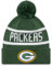 New Era Green Bay Packers NFL American Football Fanmütze Wintermütze Bommel Teamlogo grün - One-Size