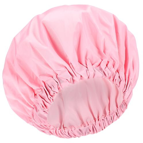Tyqour Large Shower Cap For Women Hair Cover For Shower Reusable Hair Cap Washable Elastic Band Bath Hair Hat For Long Hair Silk Hair Bonnet(Pink)