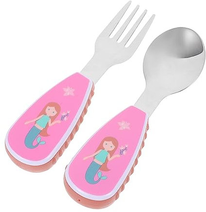 CRILSTYLEO 1 Set Cartoon Kinderbesteck Aus Edelstahl öffel Und Für Babys Mit Fütterungstraining Utensilien Für Kleinkinder Und Spülmaschinenfest
