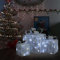 Xichuzi Geschenkboxen Deko-Set 3 STK. Weiß Outdoor Indoor, Deko Weihnachten, Weihnachtsdeko Aussen, Beleuchteter Weihnachtsbaum Außen, Schlitten Deko, Geschenkbox Weihnachten
