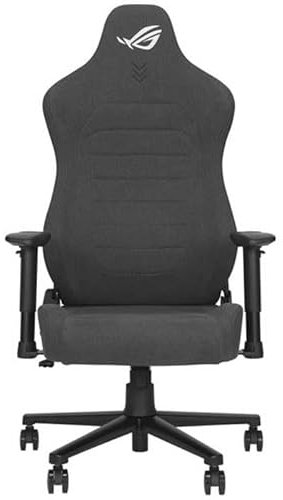 ASUS ROG AETHON Fabric Ergonomischer Gaming-Stuhl, Stahlgestell, integrierte Lendenwirbelstütze, gepolsterte 2D-Armlehnen, Bezug aus Stoff und Schaumstoffkissen, maximales Gewicht 136 kg, Grau