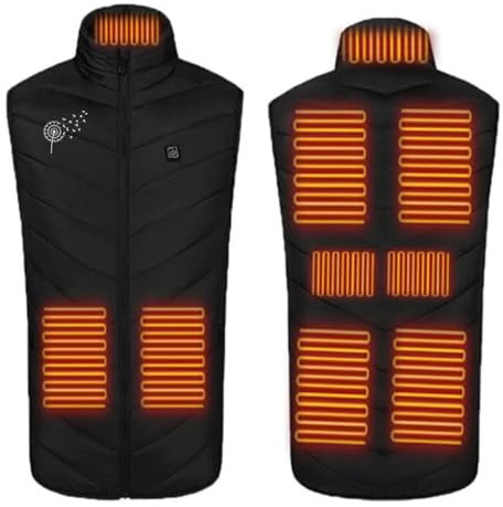 HEONSATI Gilet Riscaldato Uomo Moto Giacche Termoriscaldato Curvy Giubbotti Senza Maniche Termica Giubotti Caldo Gilet Riscaldati Uomo Giacchetto Invernali Slim Fit Gilet Riscaldato Uomo Lavoro