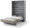 Friderik Bed Concept BC-01 Wandklappbett Vertikal Schrankbett mit Matratze, 140x200 cm (Grau)