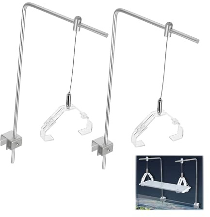Soporte De Luz Para Acuario De Acero inoxidable 2 Piezas Altura Ajustable Soporte De Iluminación Para Acuario Soporte De Lámpara Para Acuario [25M*40M]