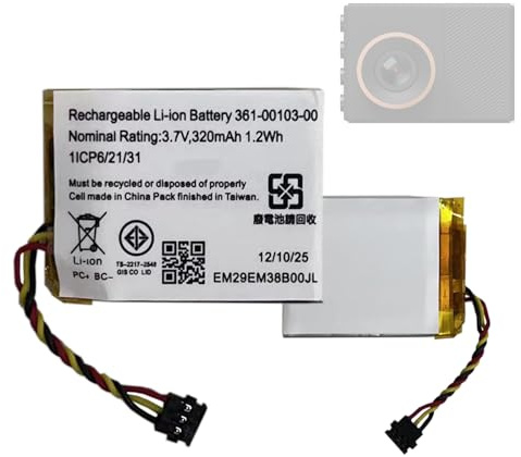 HIGHAKKU Ersatzakku Batterie 361-00103-00 kompatibel mit Gar-min DashCam 55, DashCam 45, Dash Cam 47, 47W, 55, 56, 67, 67W, DashCam 45, DashCam 46, 66
