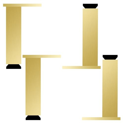 Tischbeine Gold – 4er-Set quadratische Tischfüße, 6–50 cm Höhe, Aluminiumlegierung mit eloxiertem Finish, ideal for Sofas und Couchtische 13,8 Zoll(Doré,25cm/9.8)