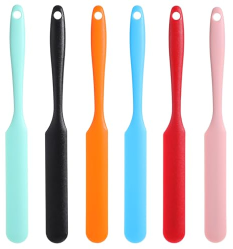 6Pcs Silicone Spatula Sticks, Silicone Stir Sticks 10 Inch Reusable Epoxy Paint Stir Stick DIY Crafts Tools for Resin Mixing Paint Waxing Arts & Crafts Facial Mask Stirring