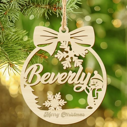 Personalised Christmas Bauble with Name Wooden Tree Decorations Xmas Gifts Custom Decorations for Christmas Tree