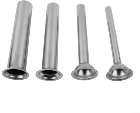HpLive Embudo para embutidos, 4 unidades, acero inoxidable, boquillas de embudo, piezas de repuesto para picadoras de carne (5,4 cm)