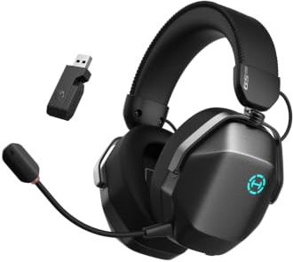 Edifier G5 MAX Cuffie Da Gaming Wireless, Audio Spaziale THX, 305H, Grigio | 305H, 2,4 Ghz, Bluetooth 6.0, Hi-Res Audio, 53mm Pen Driver, Quad-mode, EQ Personalizzabile Tramite Software, Mic Rimovibile
