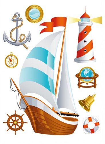 BilligerLuxus Kinder Wandtattoo Wandsticker Wanddeko Piraten Kapitän Schiff