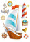 BilligerLuxus Kinder Wandtattoo Wandsticker Wanddeko Piraten Kapitän Schiff