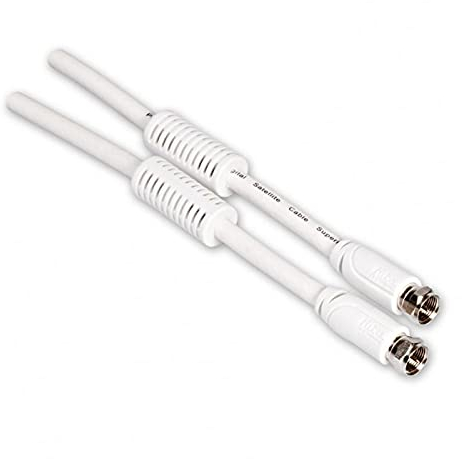 Fuba F-Anschlusskabel 5m weiß 4-Fach geschirmt | Mantelstromfilter, SAT-Anschlusskabel F-Stecker, Koaxialkabel, Antennenkabel, DVB-S, HDTV/4K