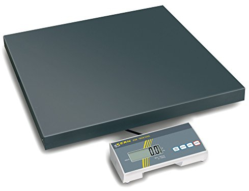 KERN Moderne Paketwaage mit Großer Plattform für Einfaches und Schnelles Wiegen in Büro, Produktion, Versand, 300kg Wägebereich, 100g Ablesbarkeit, 505mm x 505mm x 65mm Wägeplatte