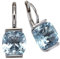 Zeeme Gemstones Damen Ohrringe 925/- Sterling Silber 2,2cm Rhodiniert Blautopas beh. weiß 360230349