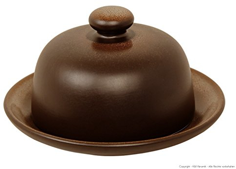 Original Bunzlauer Käseglocke S / Butterglocke für Rollbutter Ø 14,0 cm im Dekor ZACIECK (Bauernkeramik)