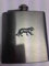Tiger PP-A09 English Pewter Emblem on a 6oz Stainless Steel Hip Flask with Captive Top