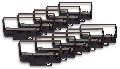 vhbw 10x Farbband Schriftband kompatibel mit ADS F 14, 4008 Nadeldrucker, Bondrucker - Schwarz